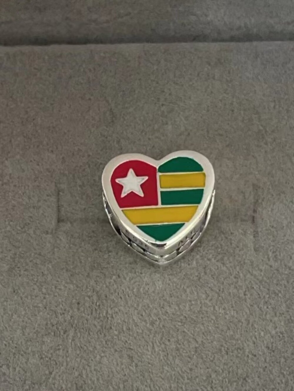 Pandora Togo Flag Heart Charm Travel Charm